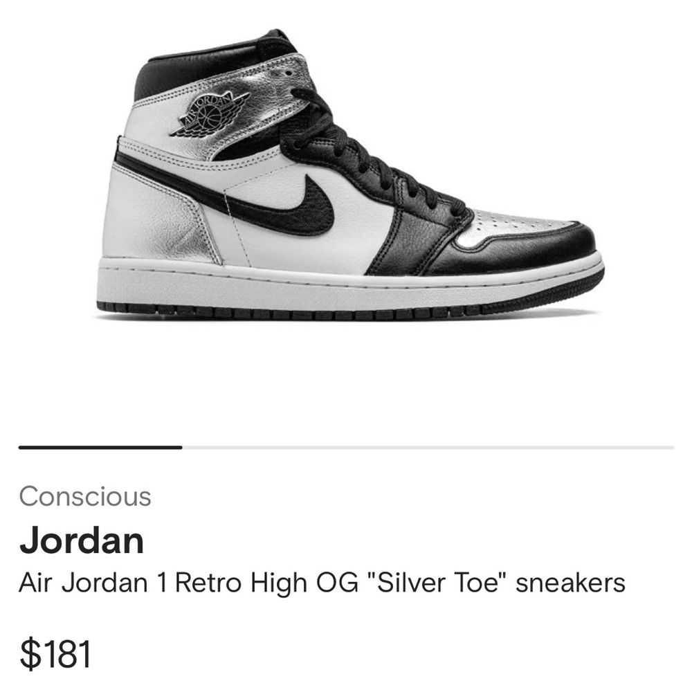 Air Jordan 1 Retro High OG "Silver Toe" sneakers